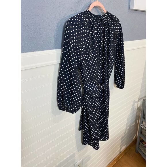 Anthropologie Maeve Navy Blue and White Polka Dot Dress - Picture 9 of 10